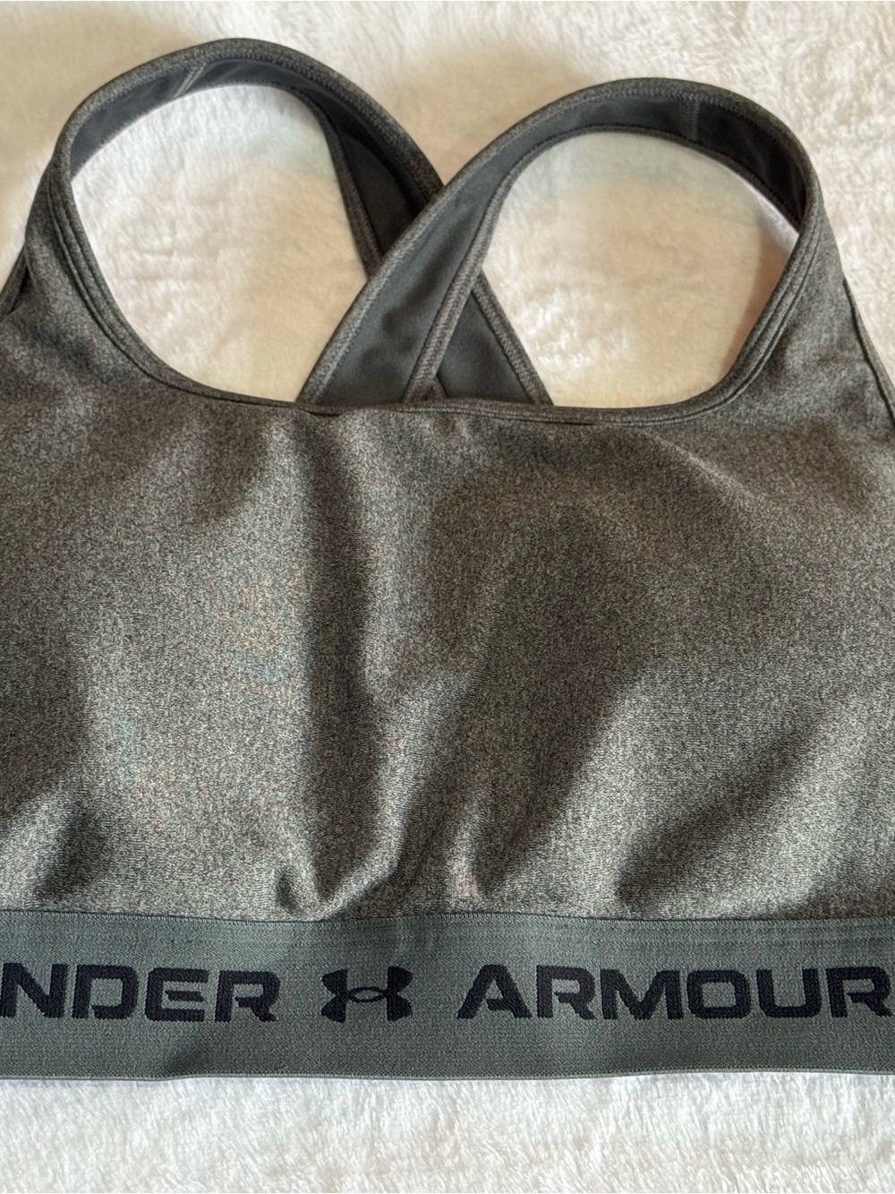 Under Armour Gray Sports Bra with Black Logo Band